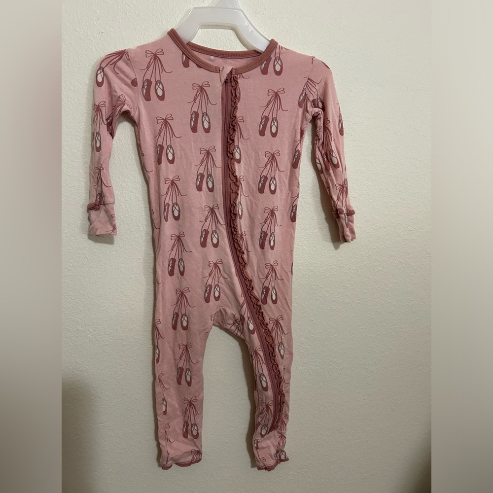 Kickee Pants Pink Ballet Slippers One Piece